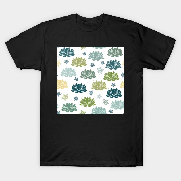 Lily pond and turtles on white T-Shirt by colorofmagic